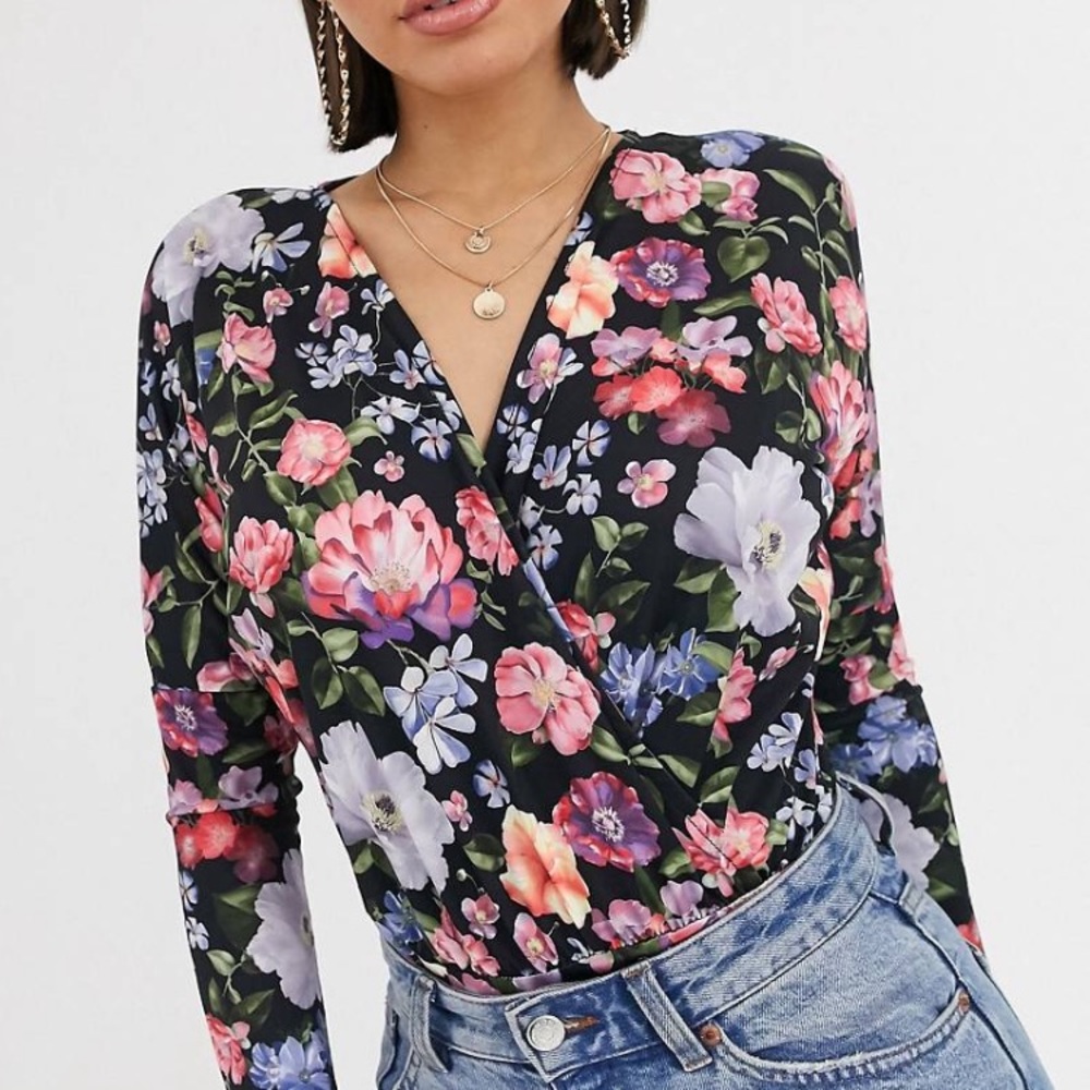 Missguided floral bodysuit